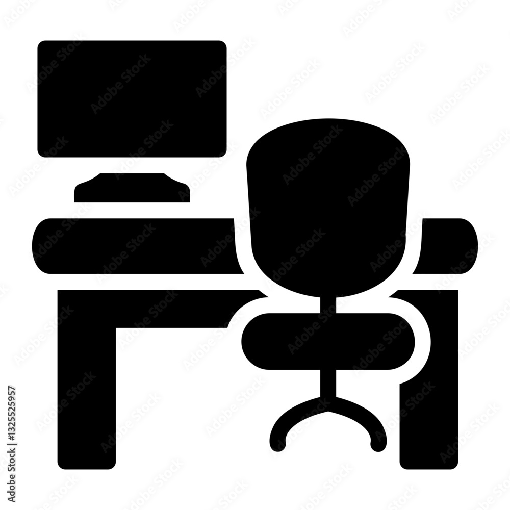 office desk Solid icon office desk Solid icon