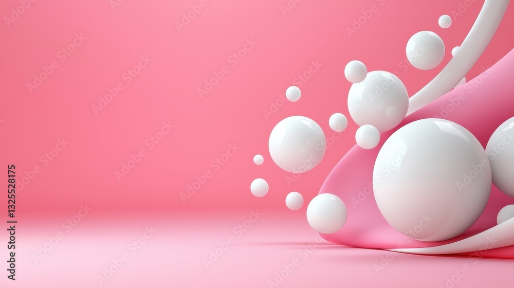 Abstract white shapes on a pink background. Abstract white shapes on a pink background.