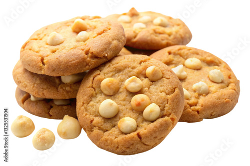 Macadamia nut cookies fresh from oven