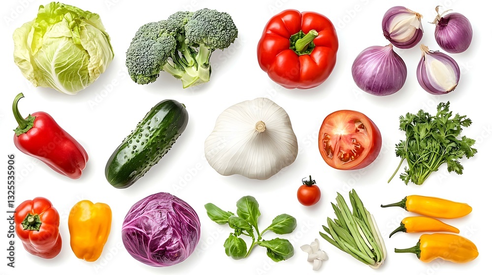 colored ripe tasty vegetable composition set colored ripe tasty vegetable composition set