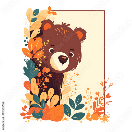 Adorable and Playful Bear Engaged in Various Activities, Minimalist and Logo-Style Designs illustrator