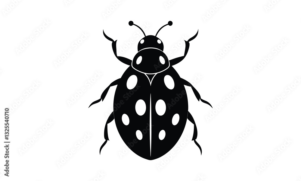 Ladybug Silhouette Vector Simple Design