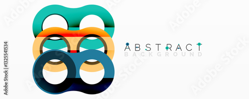 Abstract composition with intertwined circular and tubular forms creating fluid structure with gradients, depth, and sharp contrasts