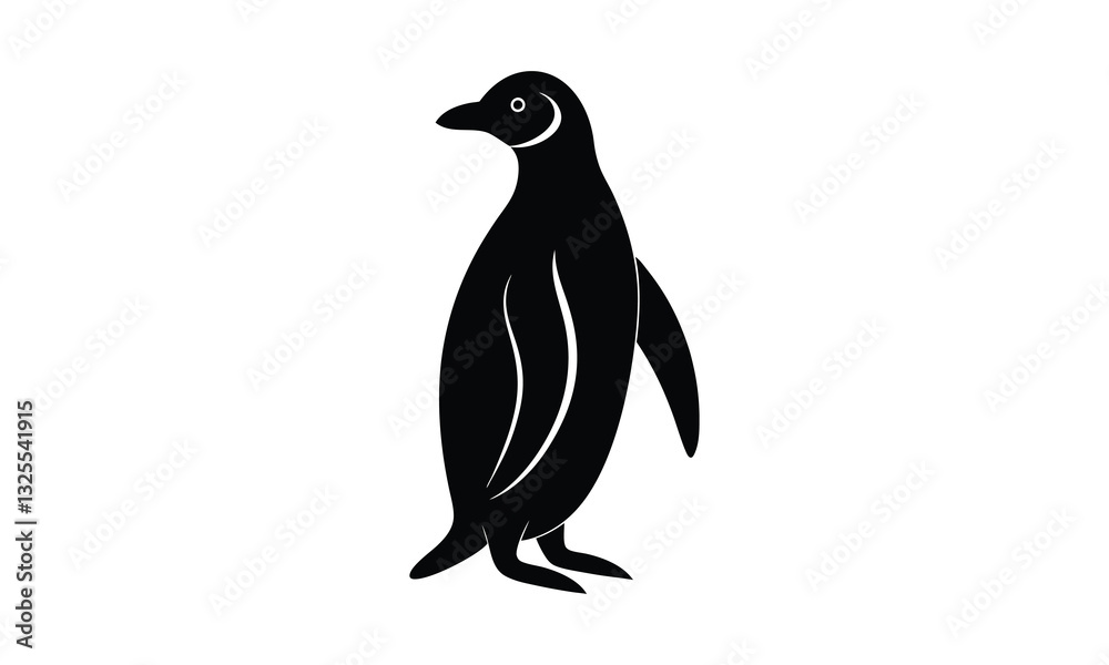 Naklejka premium Penguin Silhouette Vector Simple Design