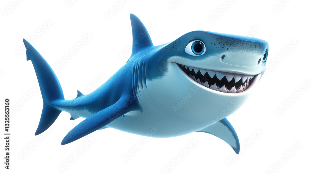 Naklejka premium shark cartoon isolated on white background 