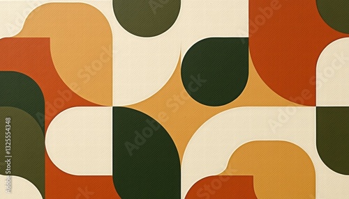 Geometric retro pattern with glossy enamel finish for mid-century modern design projects and branding