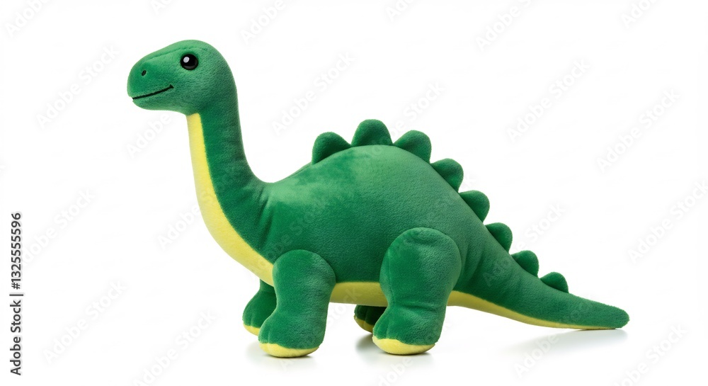Soft Green Plush Dinosaur Toy. AI Generated Soft Green Plush Dinosaur Toy. AI Generated