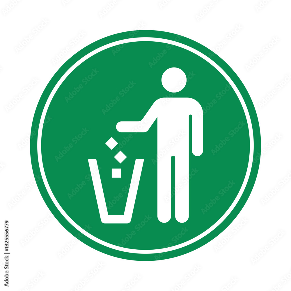 do not litter icon sign green do not litter icon sign green