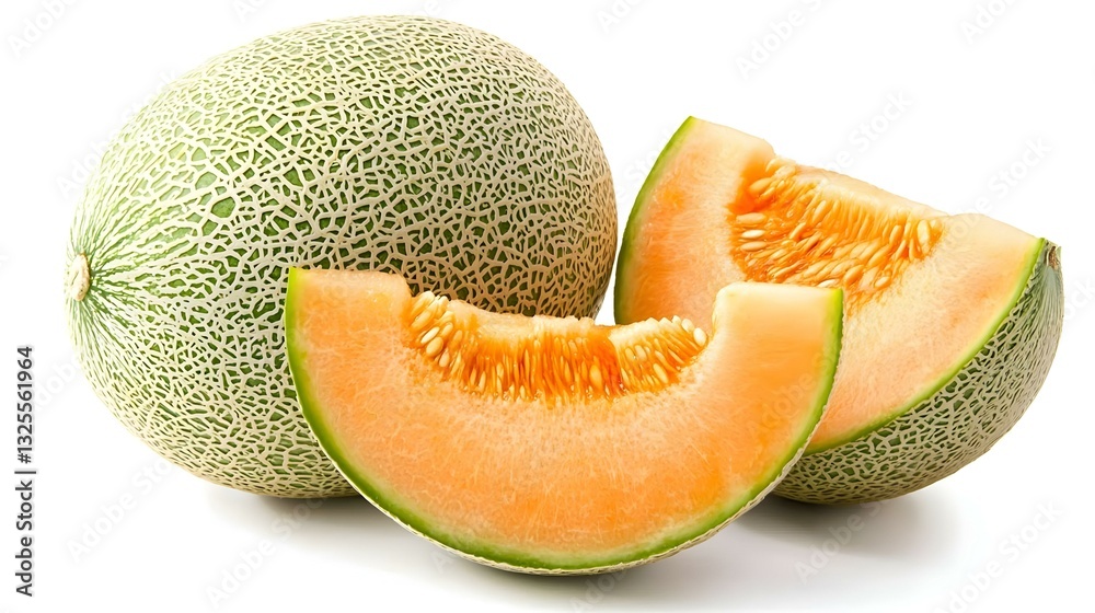 melon isolated on white background cutout melon isolated on white background cutout