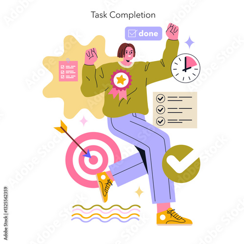 ADHD Friendly. Flat Vector Illustration