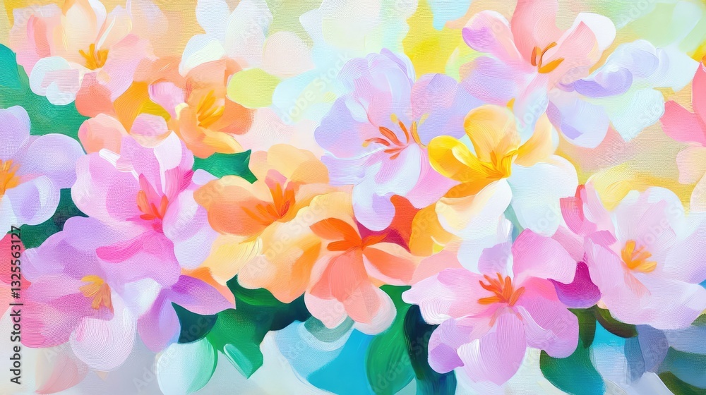 Obraz premium Vibrant Watercolor Azalea Flower Illustration with Multicolor Petals in Artistic Botanical Style