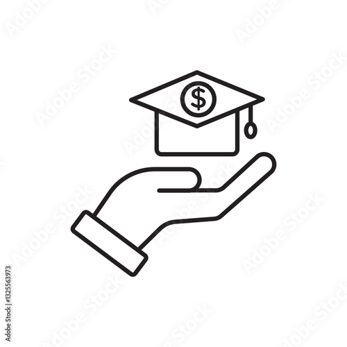 Education cost icon isolated