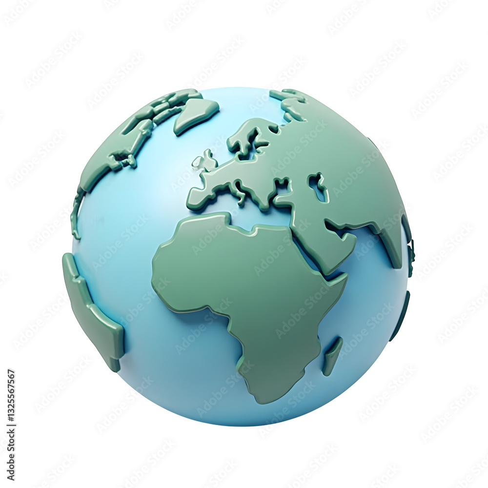 Naklejka premium Illustration design featuring a three-dimensional world globe