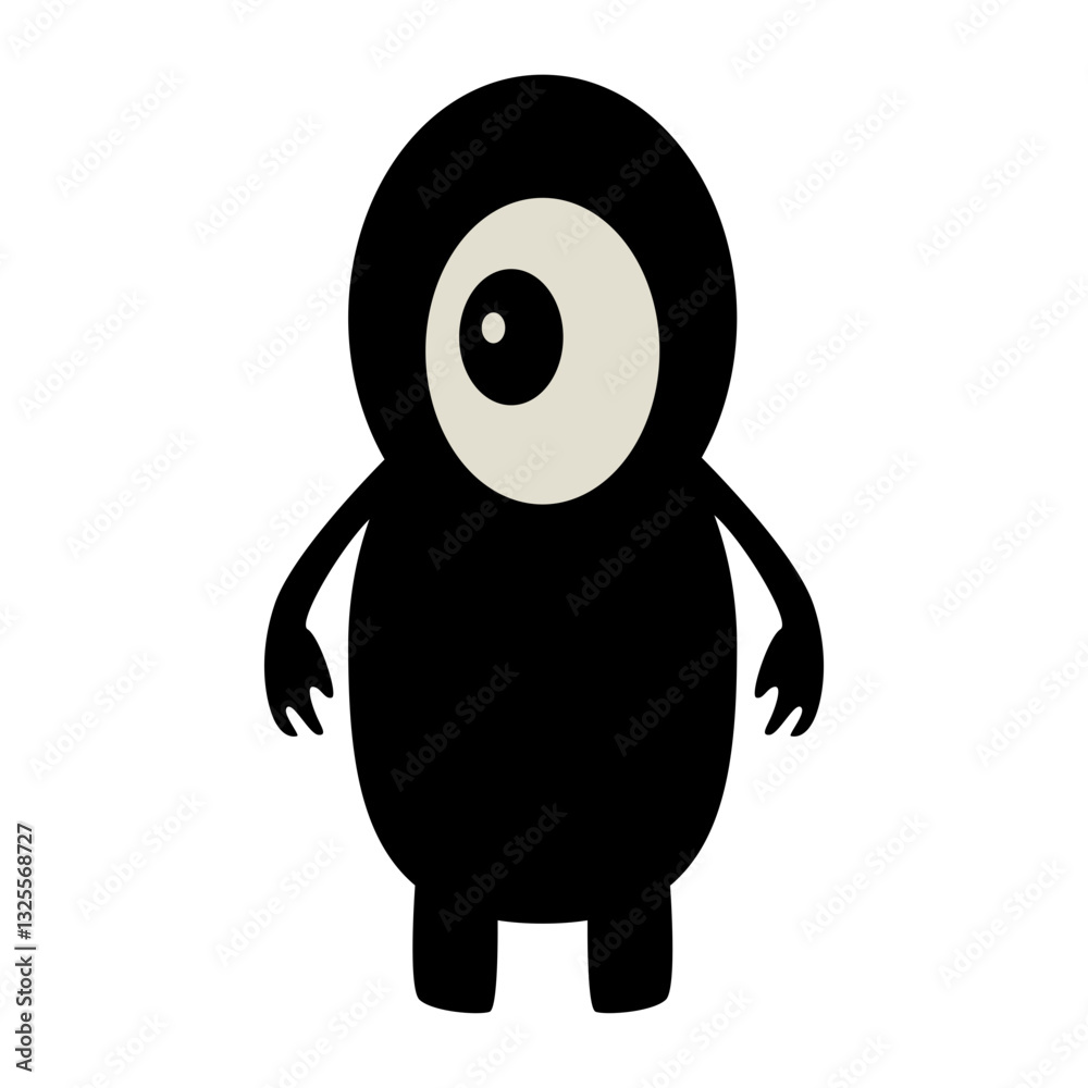 Obraz premium Silhouette of Halloween Monster. Isolated on White Background. Vector Illustration