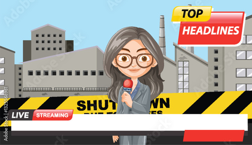 Live News Broadcast Illustration