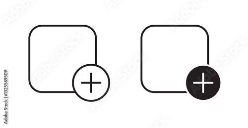 Add filled and outlined icons vectors on white background
