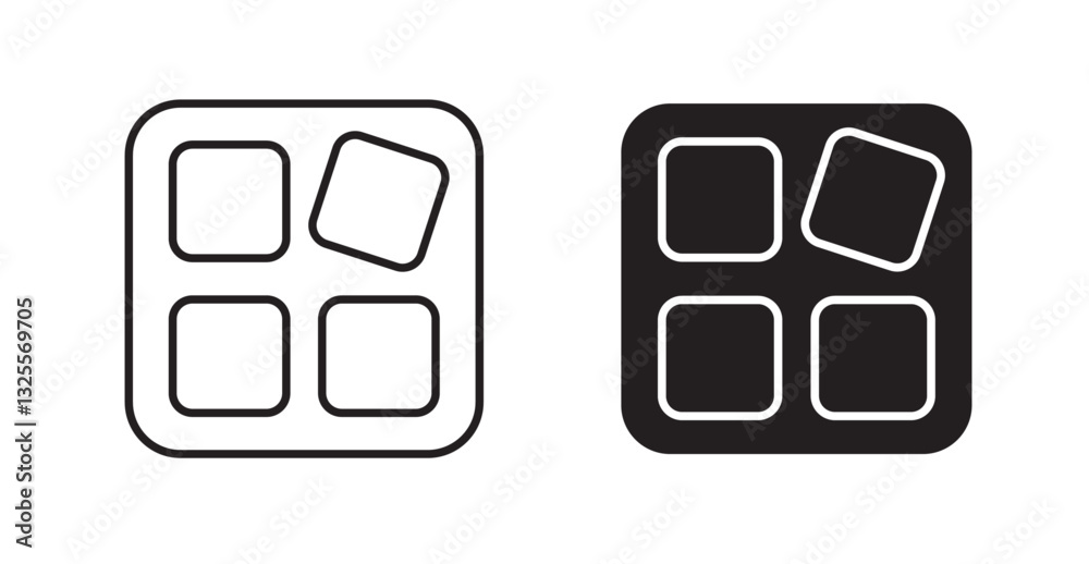 Apps filled and outlined icons vectors on white background Apps filled and outlined icons vectors on white background