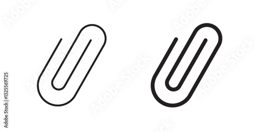 Attachment clip filled and outlined icons vectors on white background