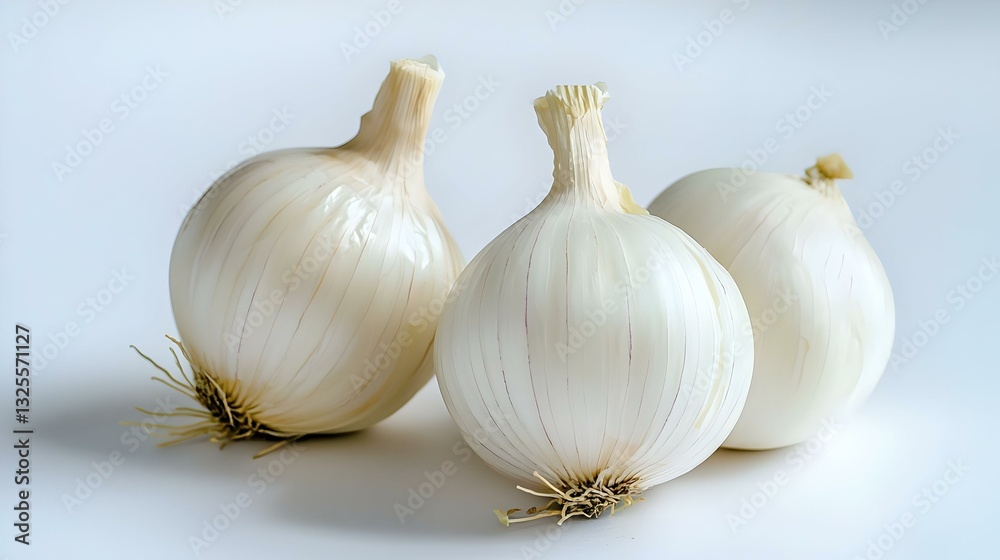Fototapeta premium white onion on white background