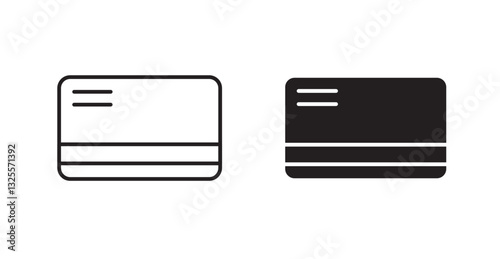 Credit card filled and outlined icons vectors on white background