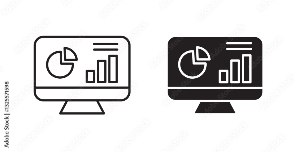 Dashboard filled and outlined icons vectors on white background Dashboard filled and outlined icons vectors on white background