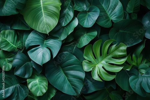 Wallpaper Mural Lush green tropical leaves create a vibrant and calming natural backdrop in a tranquil indoor setting Torontodigital.ca