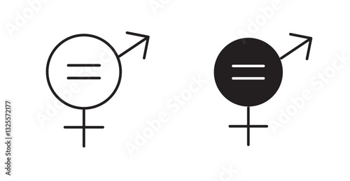 Equality filled and outlined icons vectors on white background