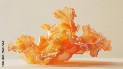 Stunning Orange Liquid Abstract Art