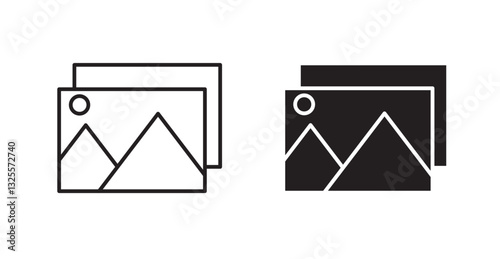 Gallery filled and outlined icons vectors on white background