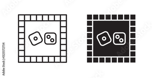 Game board filled and outlined icons vectors on white background