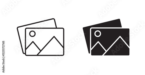 Gallery filled and outlined icons vectors on white background