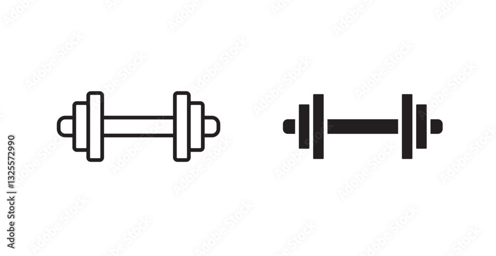 Gym filled and outlined icons vectors on white background