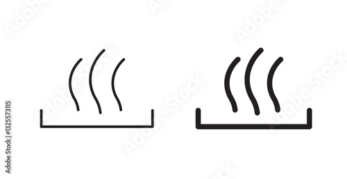 Heat filled and outlined icons vectors on white background