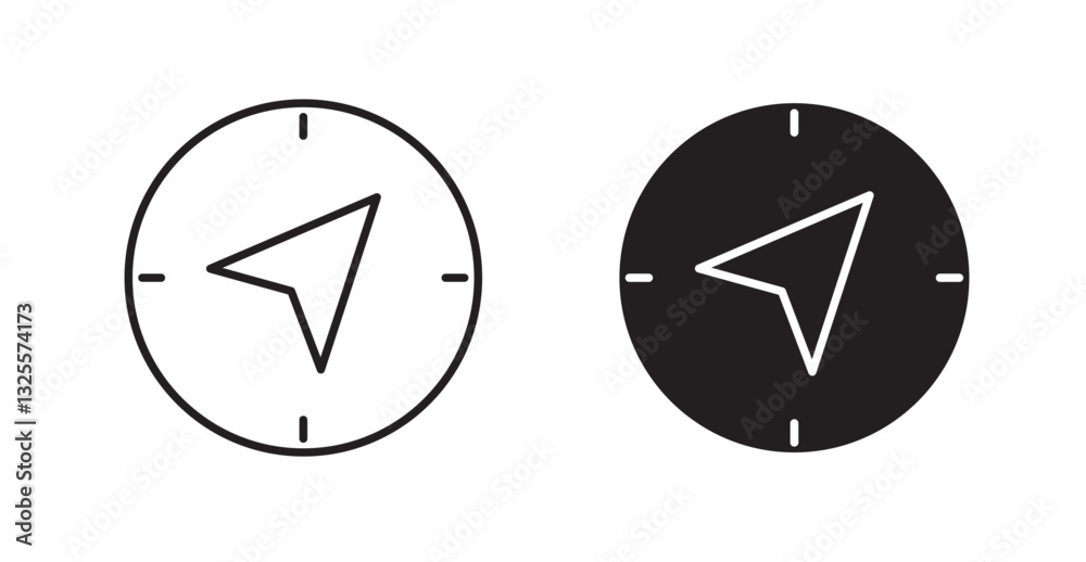 Navigation filled and outlined icons vectors on white background Navigation filled and outlined icons vectors on white background