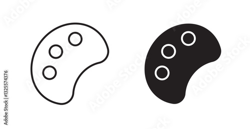Palette filled and outlined icons vectors on white background