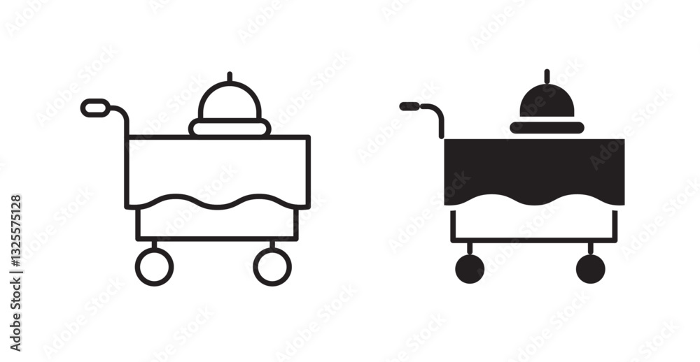 Room service filled and outlined icons vectors on white background Room service filled and outlined icons vectors on white background