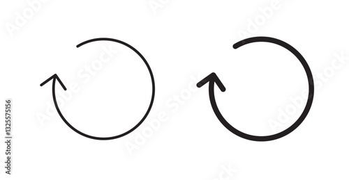 Rotate right filled and outlined icons vectors on white background