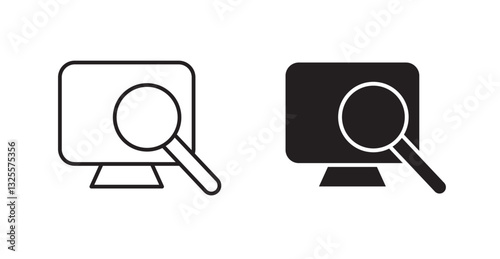 Search online filled and outlined icons vectors on white background