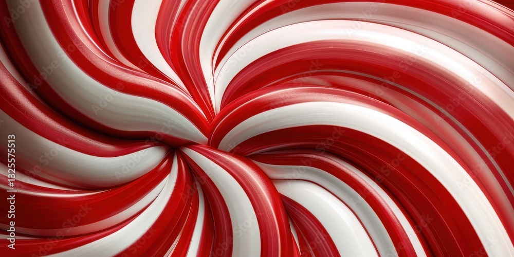 Red and White Swirling Candy Cane Design