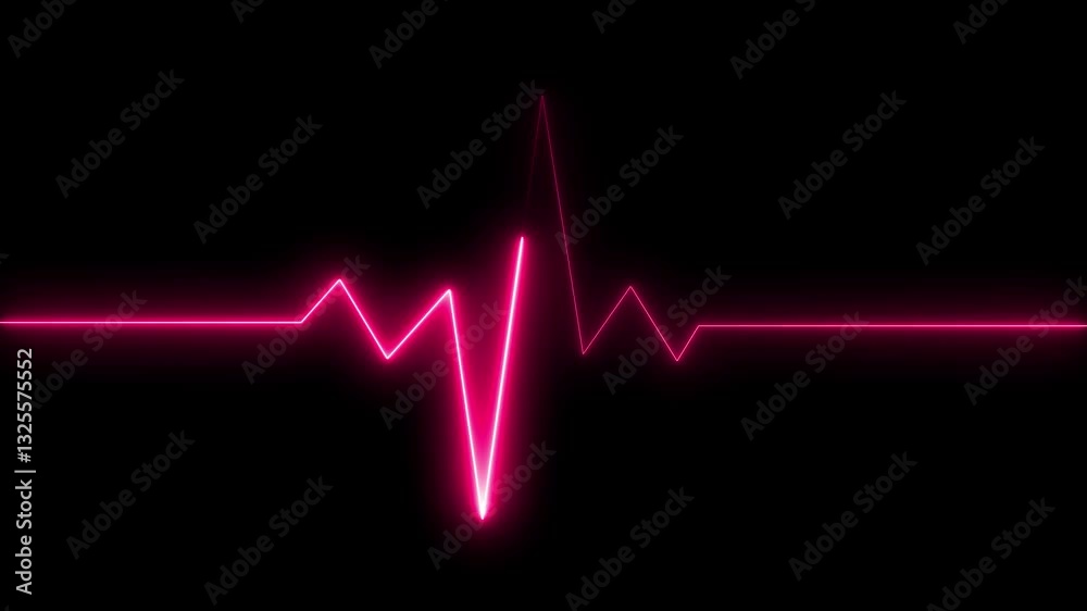 Abstract neon heartbeat and pulse rate technology animated Abstract neon heartbeat and pulse rate technology animated