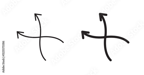 Shuffle filled and outlined icons vectors on white background