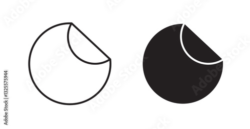 Sticker filled and outlined icons vectors on white background