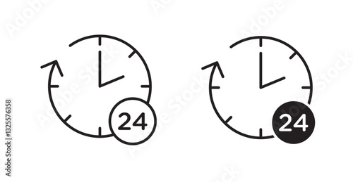 Time twenty four filled and outlined icons vectors on white background