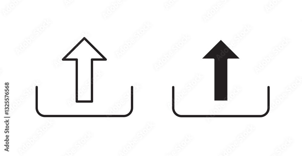 Upload filled and outlined icons vectors on white background Upload filled and outlined icons vectors on white background