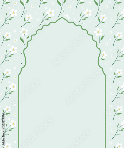 Frame Banner with spring flowers. Minimalistic flowers in bloom for postcard, poster and greeting card