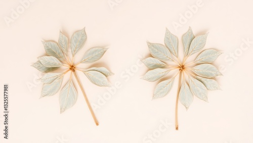 Modern Beautiful Artistic Exclusive Exclusive High-Quality Creative Artistic Exclusive Professional - Two sets of dried leaves light greyishgreen in co   Creative Stunning Elegant High-Quality Uni