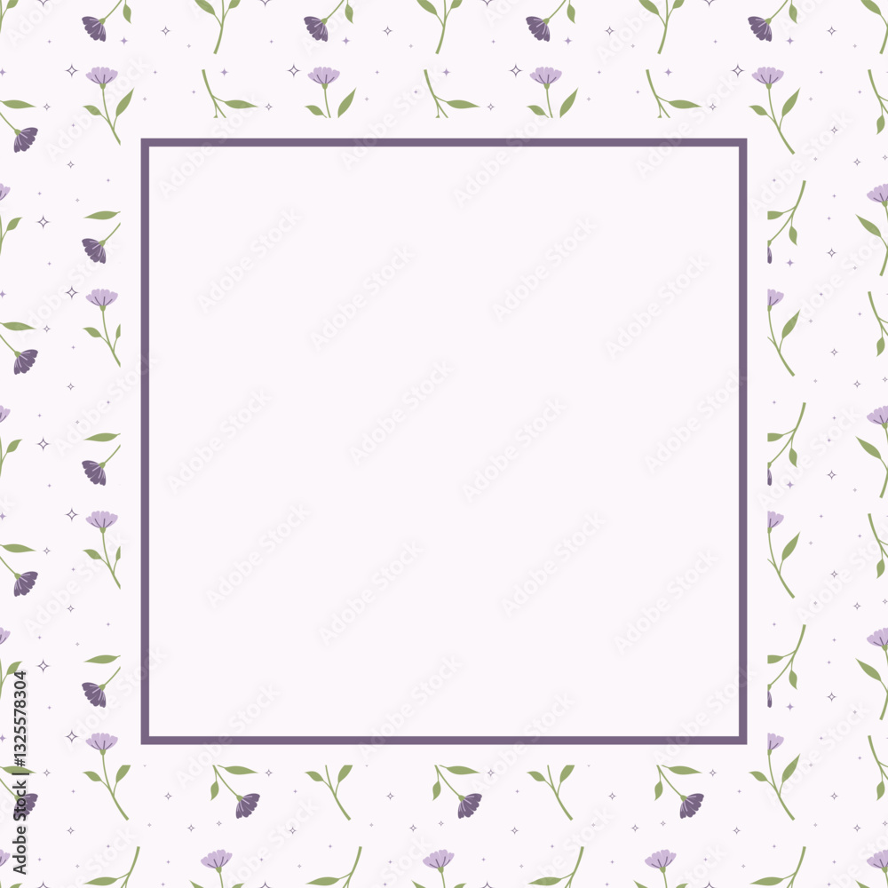 Seamless pattern with cute flower on purple background vector illustration. Sweet floral print notepad background Seamless pattern with cute flower on purple background vector illustration. Sweet floral print notepad background