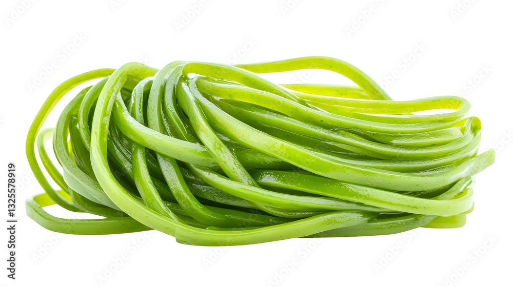 clipping path green noodle isolated on white clipping path green noodle isolated on white