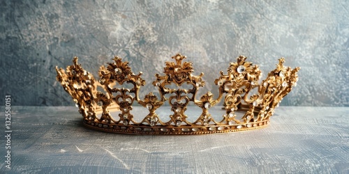 Obraz na płótnie Golden Crown with Sparkling Gems w salonie