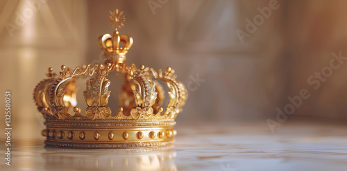 Obraz na płótnie Golden Crown of Royalty: A Symbol of Power and Heritage w salonie